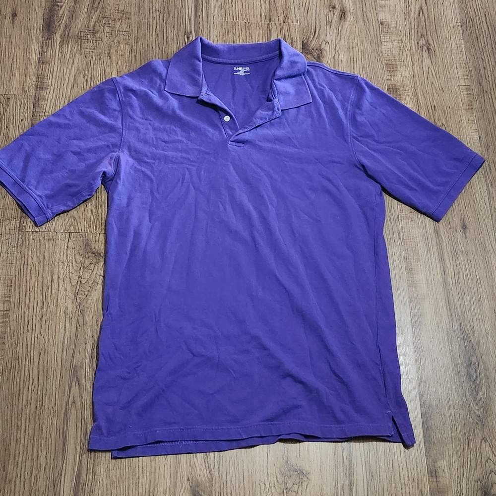 Sun River Men's Purple Polo Shirt - Short Sleeve Cotton Blend